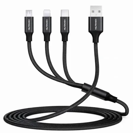 Nylon Braided 3-in-1 Charging Cables - Custom Stickers Now