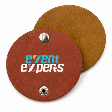 Round PU Leather Cable Organizers - Custom Stickers Now