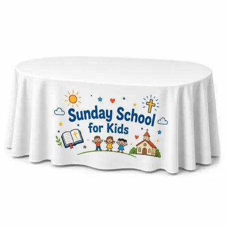 Custom Oval Table Covers - Custom Stickers Now