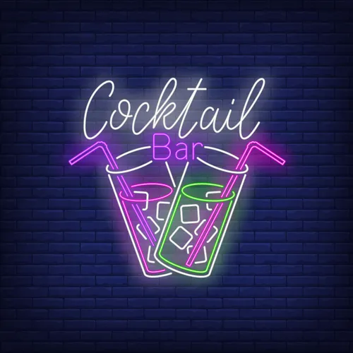 Cocktail Bar Neon - Custom Stickers Now