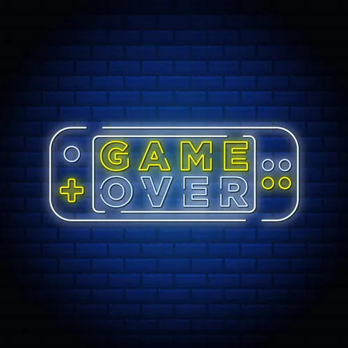 Game Neon Sign - Custom Stickers Now