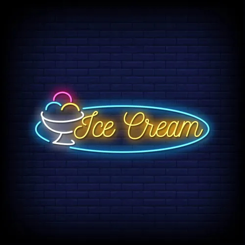 Ice Cream Shop Neon Sign - Custom Stickers Now