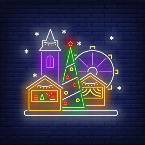 Christmas Fun Fair Neon Sign - Custom Stickers Now