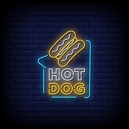 Hot Dog Neon Sign - Custom Stickers Now