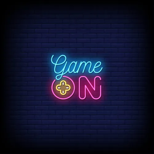 Game On Neon Sign - Custom Stickers Now