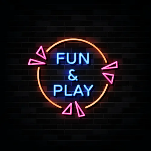 Fun & Play Neon Sign - Custom Stickers Now