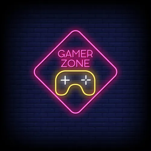 Gamer Zone Neon Sign - Custom Stickers Now