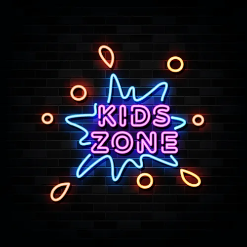 Kids Zone Neon Sign - Custom Stickers Now