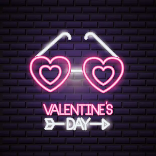 Valentines Day With Heart Sunglasses - Custom Stickers Now