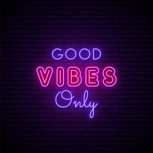 Pink & Purple Good Vibes Only Neon Sign - Custom Stickers Now