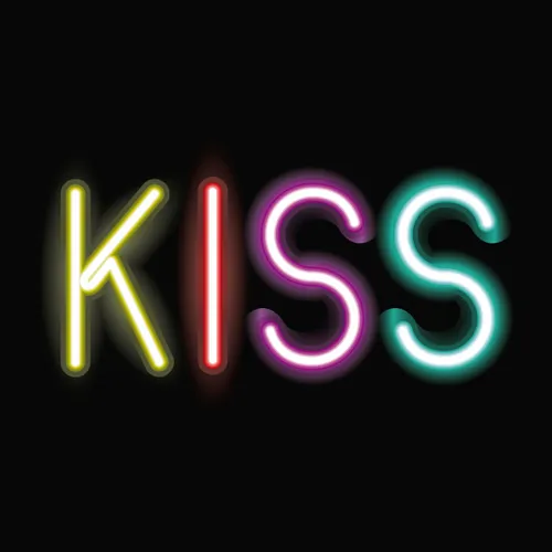Kiss Neon Sign - Custom Stickers Now