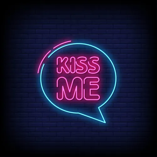 Kiss Me Neon Sign - Custom Stickers Now