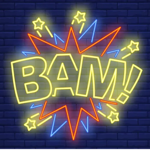 Bam Neon Sign - Custom Stickers Now