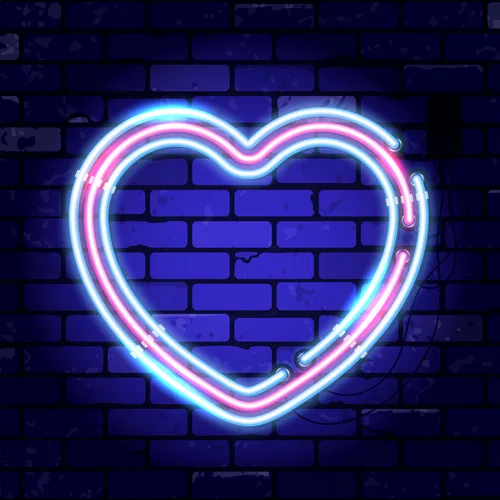 Heart Neon Sign - Custom Stickers Now