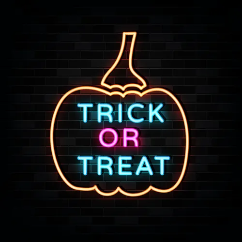 Pumpin Trick or Treat Neon Sign - Custom Stickers Now