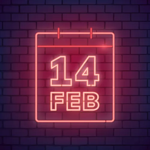 Valentine's Day Date Neon Sign - Custom Stickers Now