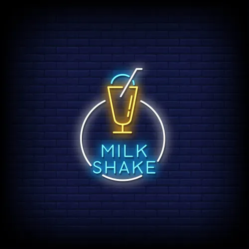 Milk Shake Neon Sign - Custom Stickers Now