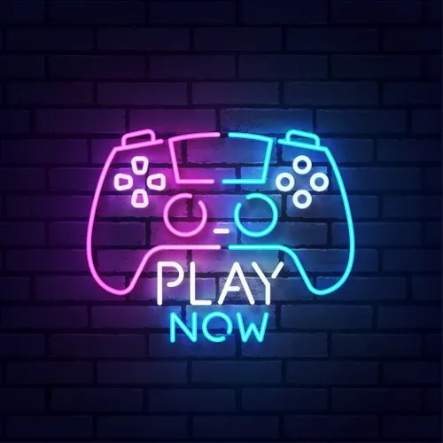 Play Now Neon Sign - Custom Stickers Now
