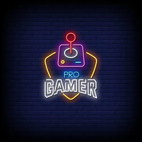 Pro Gamer Joystick Neon Sign - Custom Stickers Now