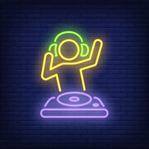 Dj Mixer Neon Sign - Custom Stickers Now