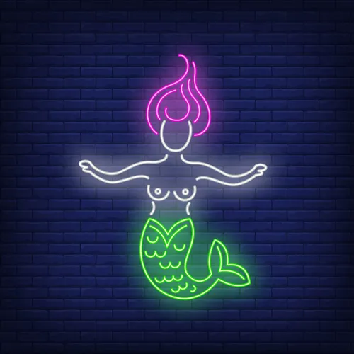 Mermaid Neon Sign - Custom Stickers Now