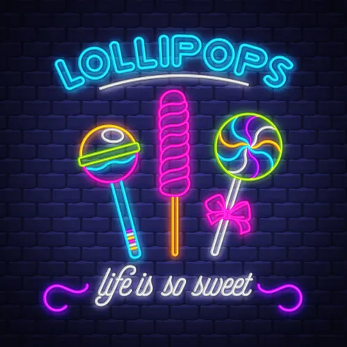 Lollipops Neon Sign - Custom Stickers Now