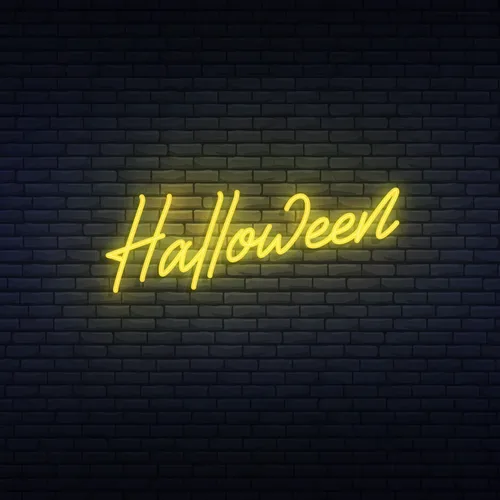 Halloween Neon Sign - Custom Stickers Now