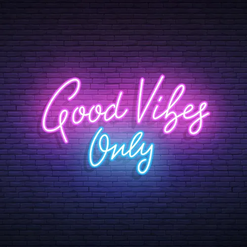 Good Vibes Only Neon Sign - Custom Stickers Now