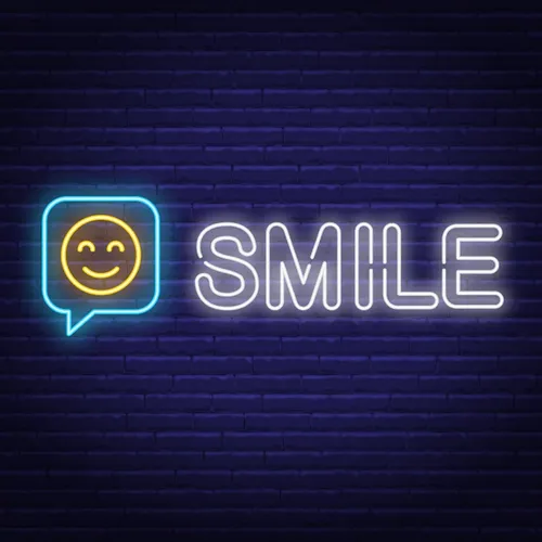 Smile Neon Sign - Custom Stickers Now