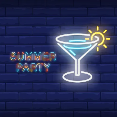 Summer Party Neon Sign - Custom Stickers Now