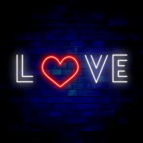 Love Heart Neon Sign - Custom Stickers Now