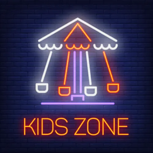 Fun Kids Zone Neon Sign - Custom Stickers Now