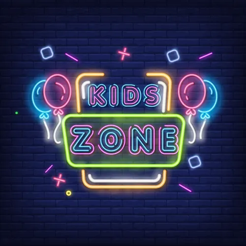 Funky Kids Zone Neon Sign - Custom Stickers Now