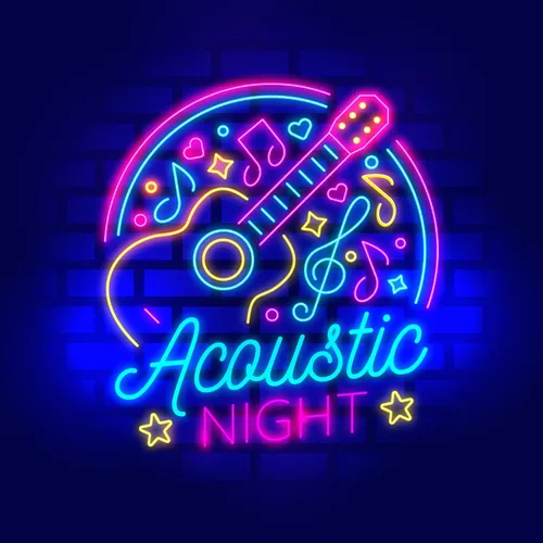 Acoustic Night Party Neon Sign - Custom Stickers Now