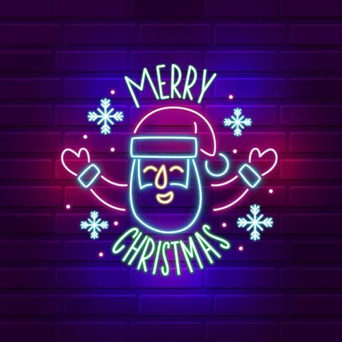 Santa Welcoming on Christmas Eve Neon Sign - Custom Stickers Now
