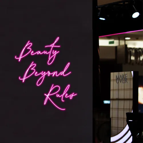 Beauty Beyond Rules Neon Sign - Custom Stickers Now