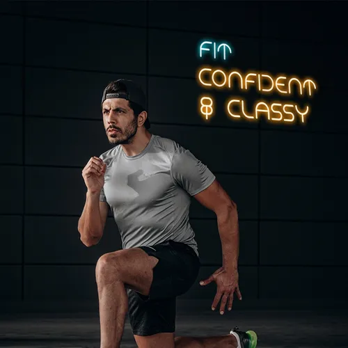 Fit Confident Classy Neon Sign - Custom Stickers Now