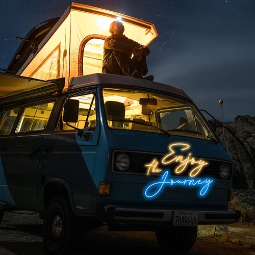Enjoy the Journey Neon Sign - Custom Stickers Now