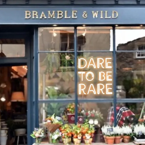 Dare To Be Rare Bright Neon Sign - Custom Stickers Now