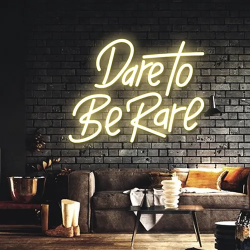 Dare to Be Rare Neon Sign - Custom Stickers Now