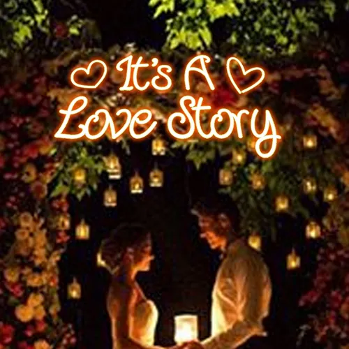 It's A Love Story Neon Sign - Custom Stickers Now