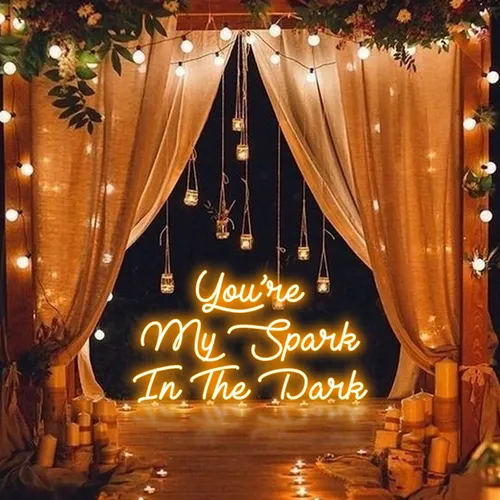 You Are My Spark in The Dark Neon Sign - Custom Stickers Now