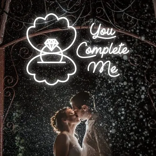 You Complete Me Neon Sign - Custom Stickers Now