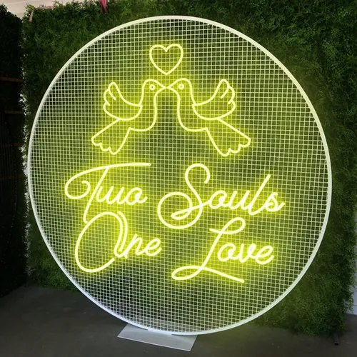 Two Souls One Love Neon Sign - Custom Stickers Now