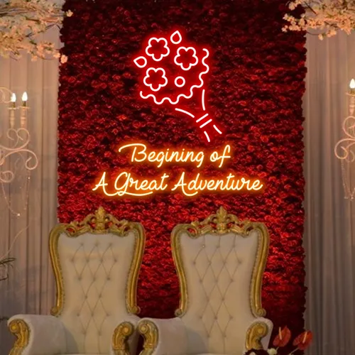 Beginning of a Great Adventure Neon Sign - Custom Stickers Now