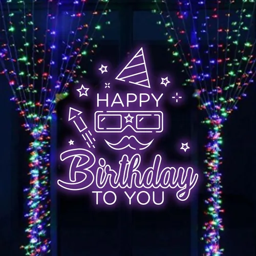 Happy Birthday Goggles  Neon Sign - Custom Stickers Now