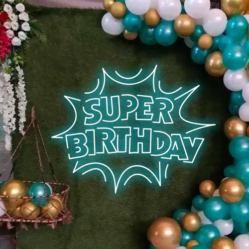 Super Birthday Neon Sign - Custom Stickers Now