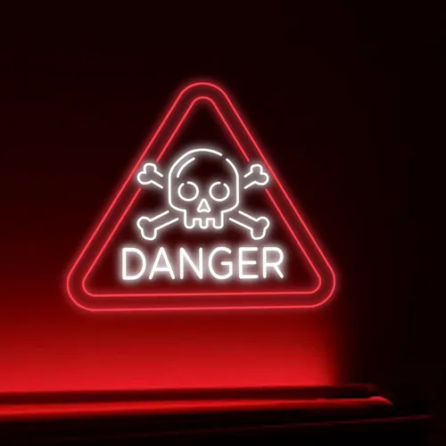 Danger Neon Sign - Custom Stickers Now