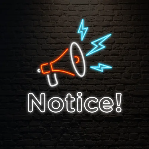 Notice Neon Sign - Custom Stickers Now
