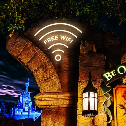 Free Wifi Neon Sign - Custom Stickers Now